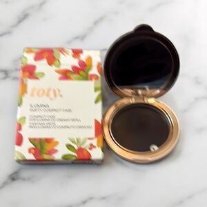 New Toty Ilumina Empty Refillable Compact Case Glass Mirror Rose Gold Pink